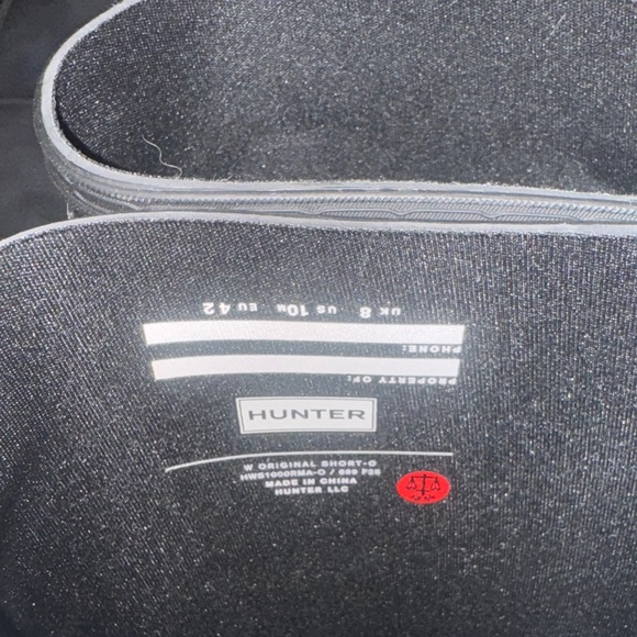 HUNTER NEW size 10 short black rain boots rainboots - Picture 6 of 9